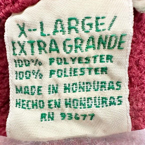 St John's Bay Pullover XL Maroon Fleece 3 Button Henley Long Sleeve - Picture 6 of 8